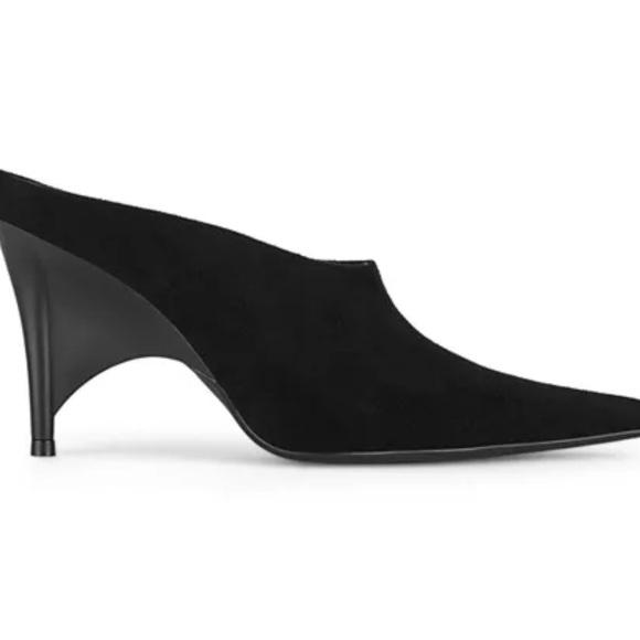 Jeffrey Campbell Shoes - Jeffrey Campbell Black Pointed Kitten Heel Mules